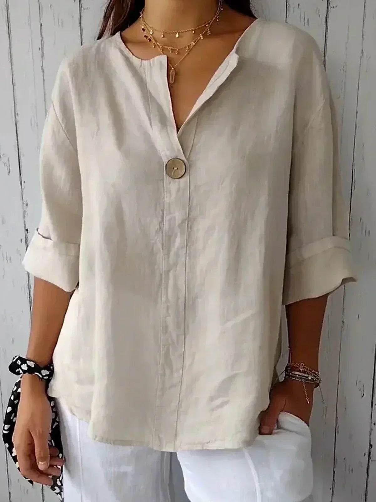 Aurela | Elegant V-Neck Blouse