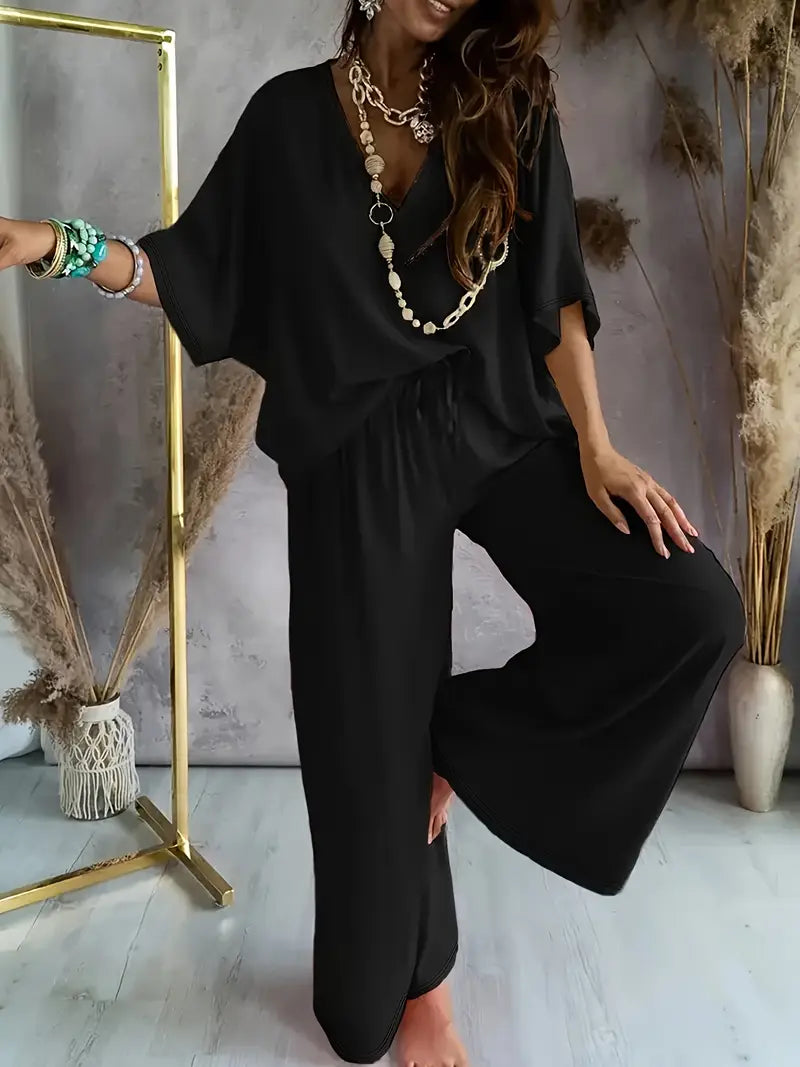 Lily | V-Neck Top & Pants Set