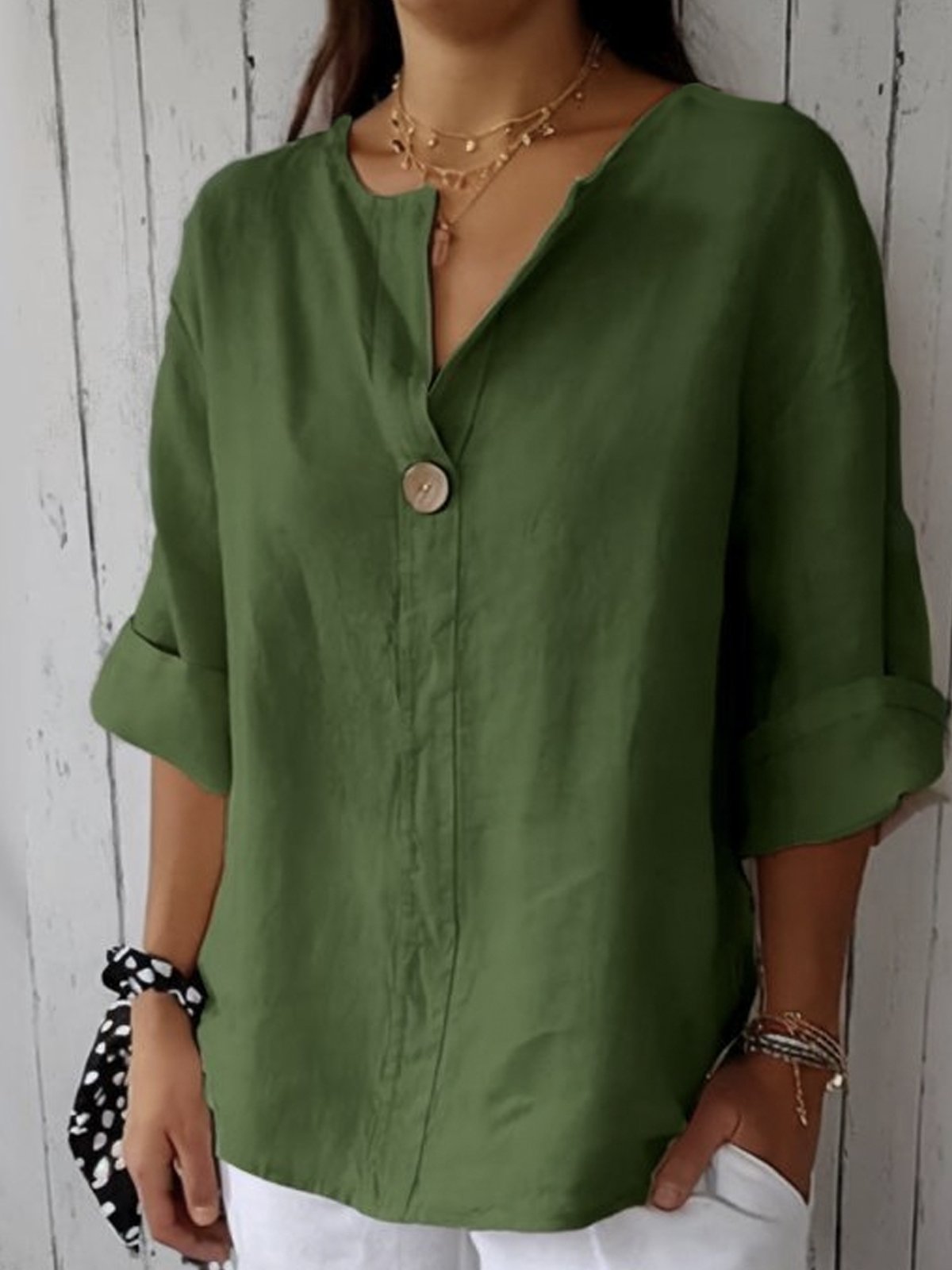 Aurela | Elegant V-Neck Blouse