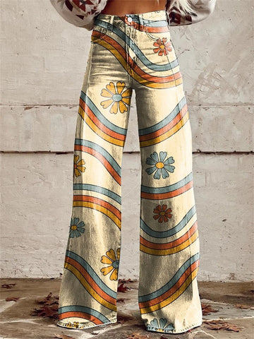 Sophie | Trendy Striped Wide Leg Trousers