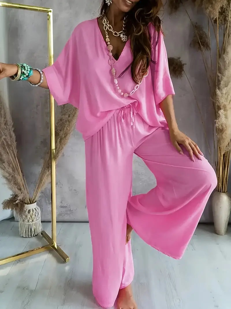 Lily | V-Neck Top & Pants Set