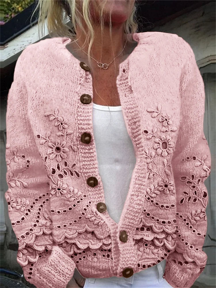 Eliana | Floral Knit Cardigan