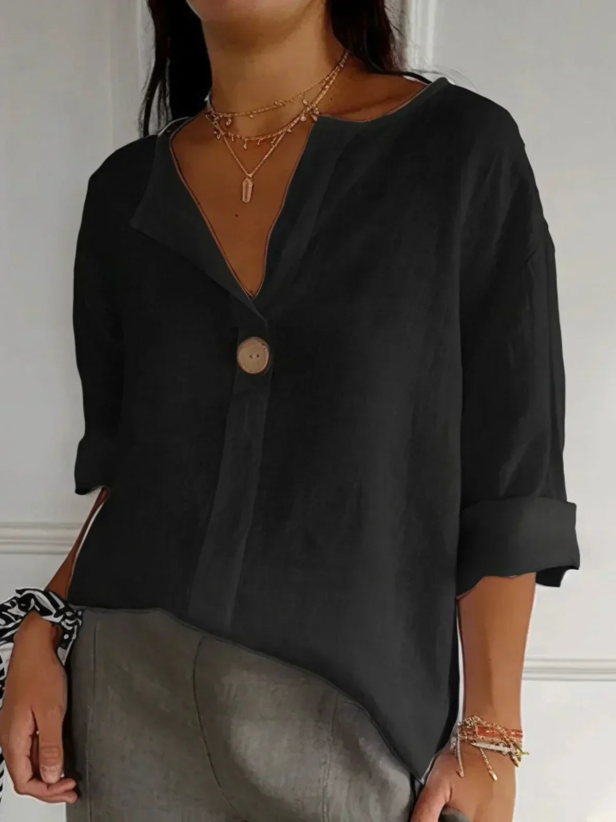 Aurela | Elegant V-Neck Blouse