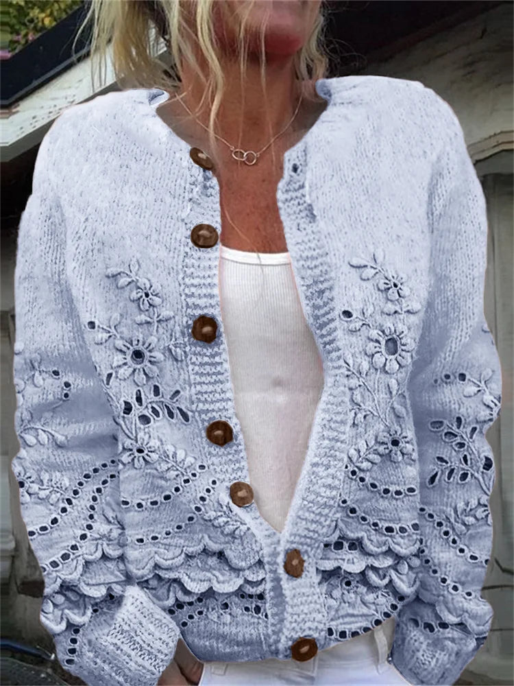 Eliana | Floral Knit Cardigan