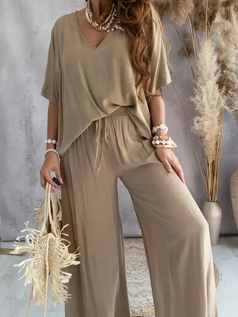 Lily | V-Neck Top & Pants Set