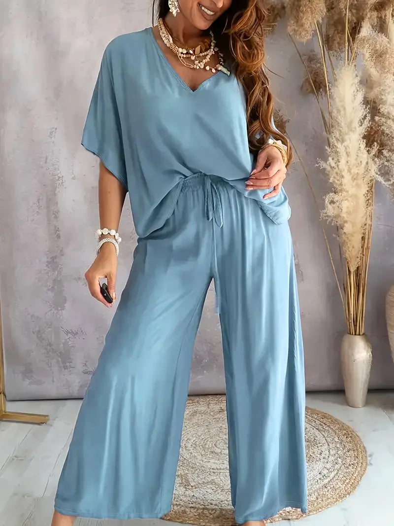 Lily | V-Neck Top & Pants Set