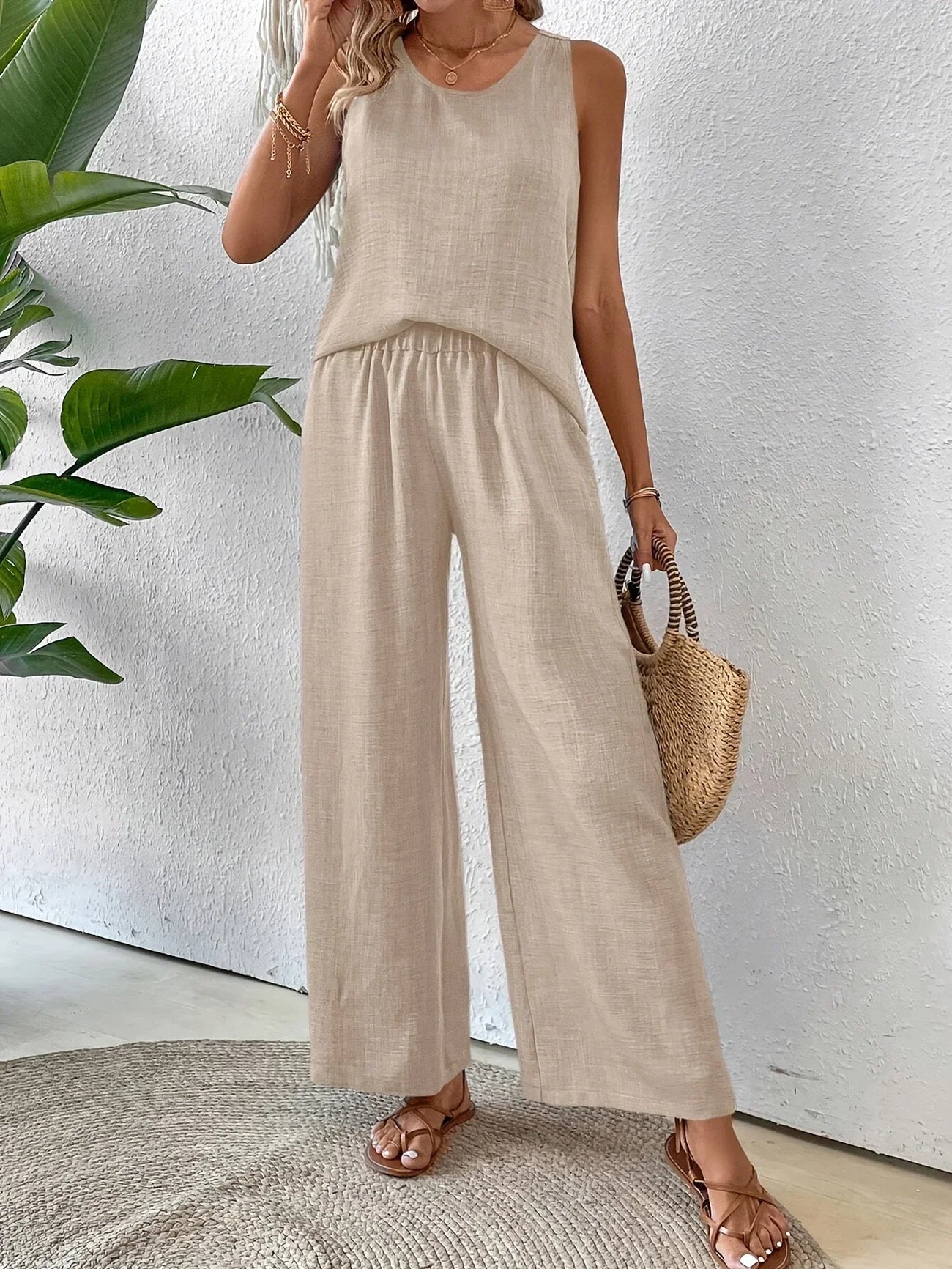 Avery | Sleeveless Tank & Pants Set