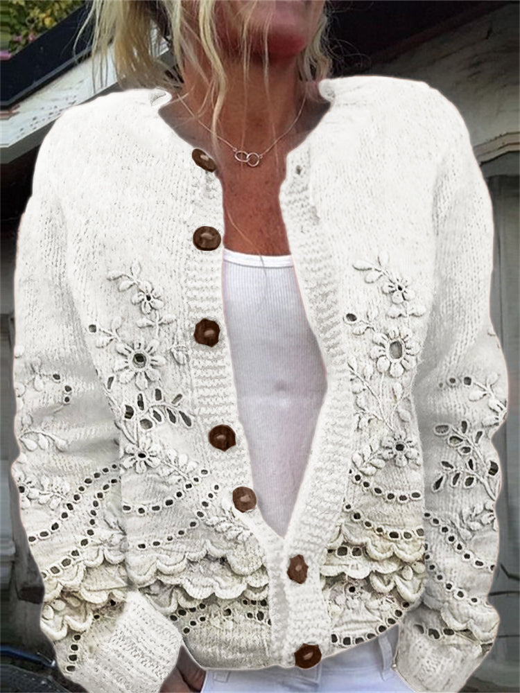 Eliana | Floral Knit Cardigan