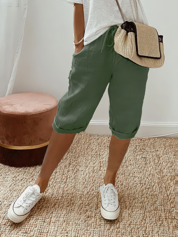 Marthe | Rolled-Hem Cotton Shorts