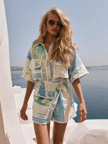 Sophia | Vintage Top & Skirt Set