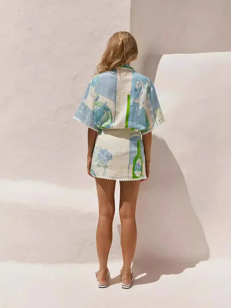 Sophia | Vintage Top & Skirt Set