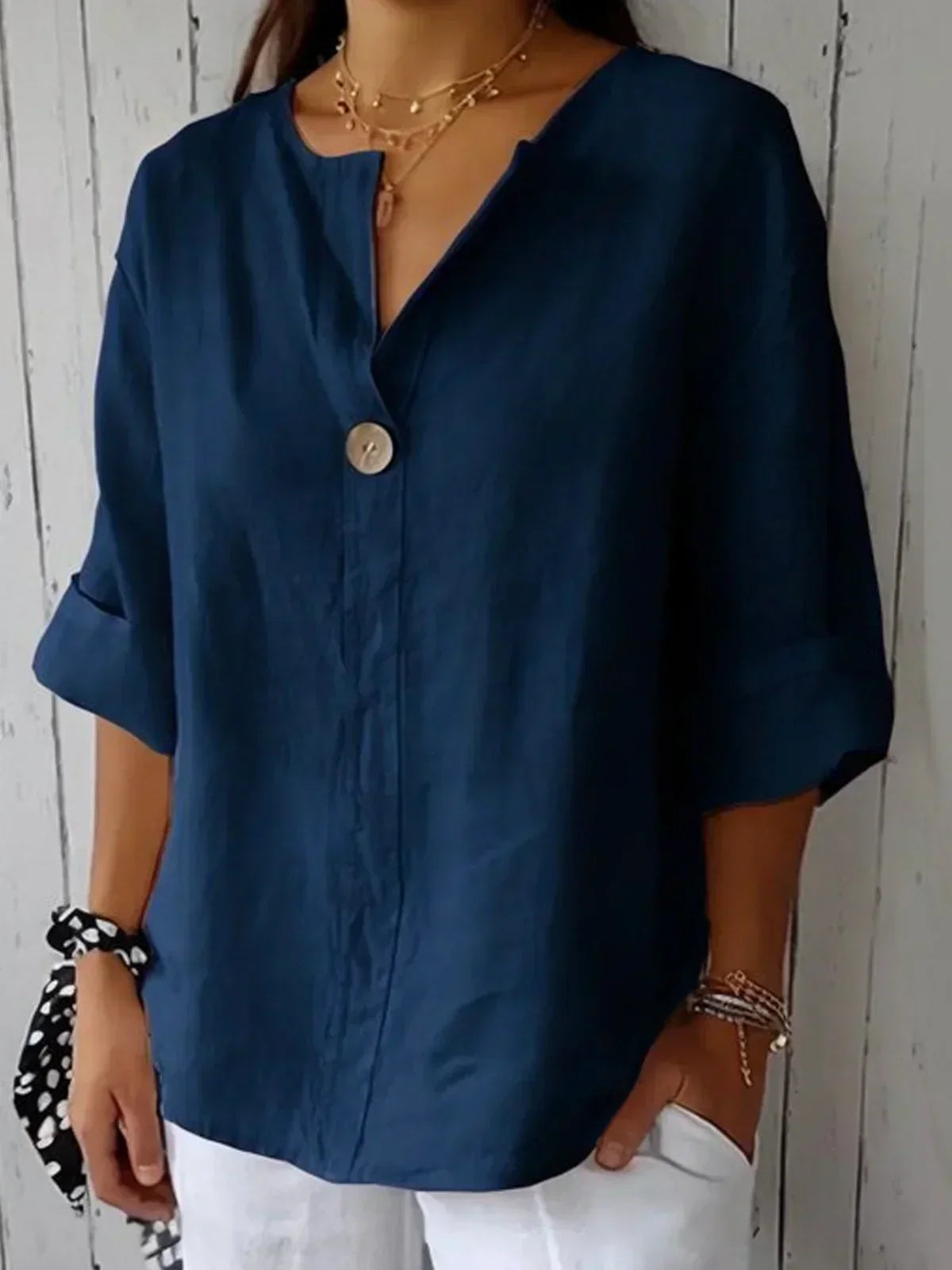 Aurela | Elegant V-Neck Blouse
