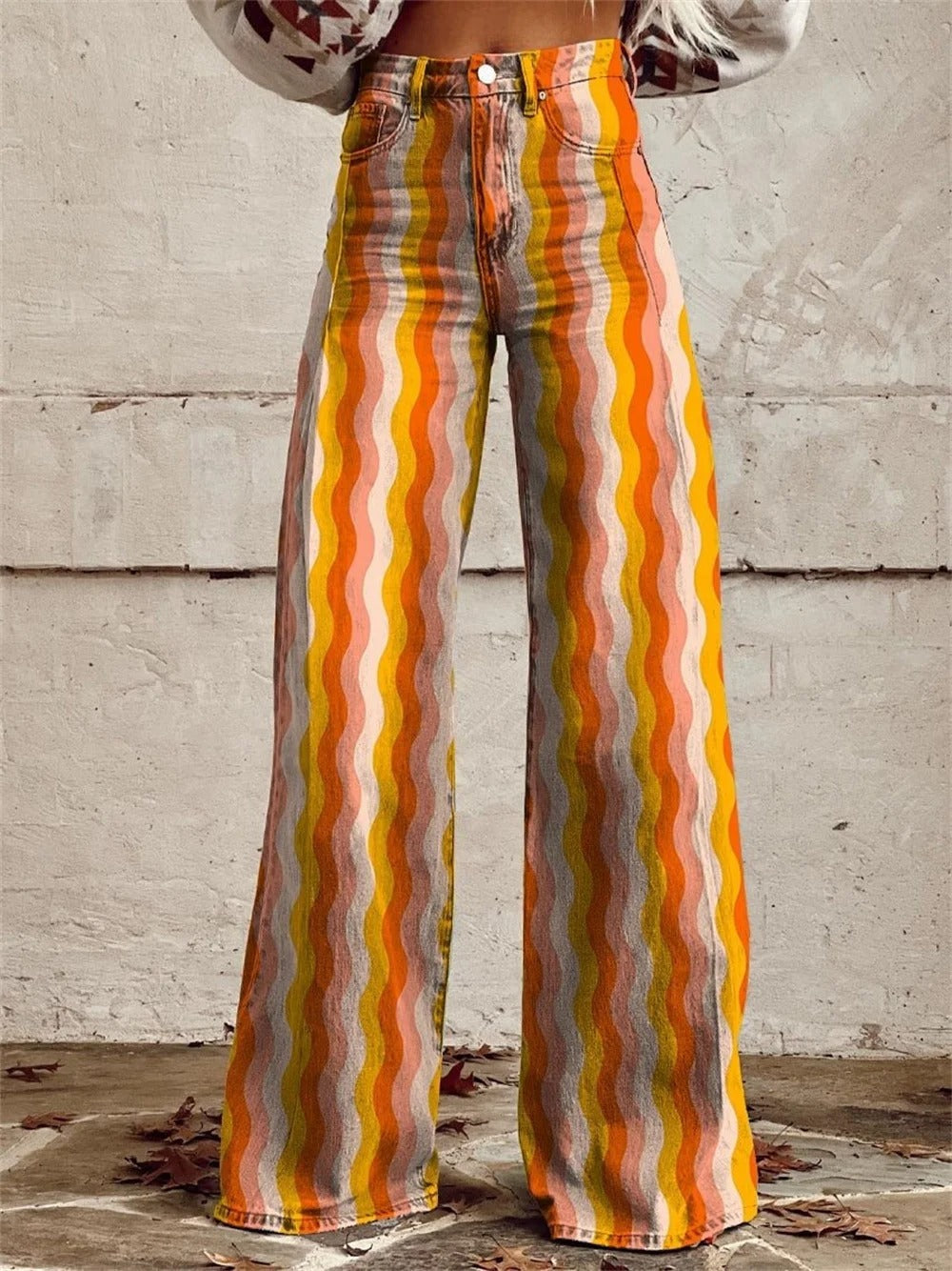 Sophie | Trendy Striped Wide Leg Trousers