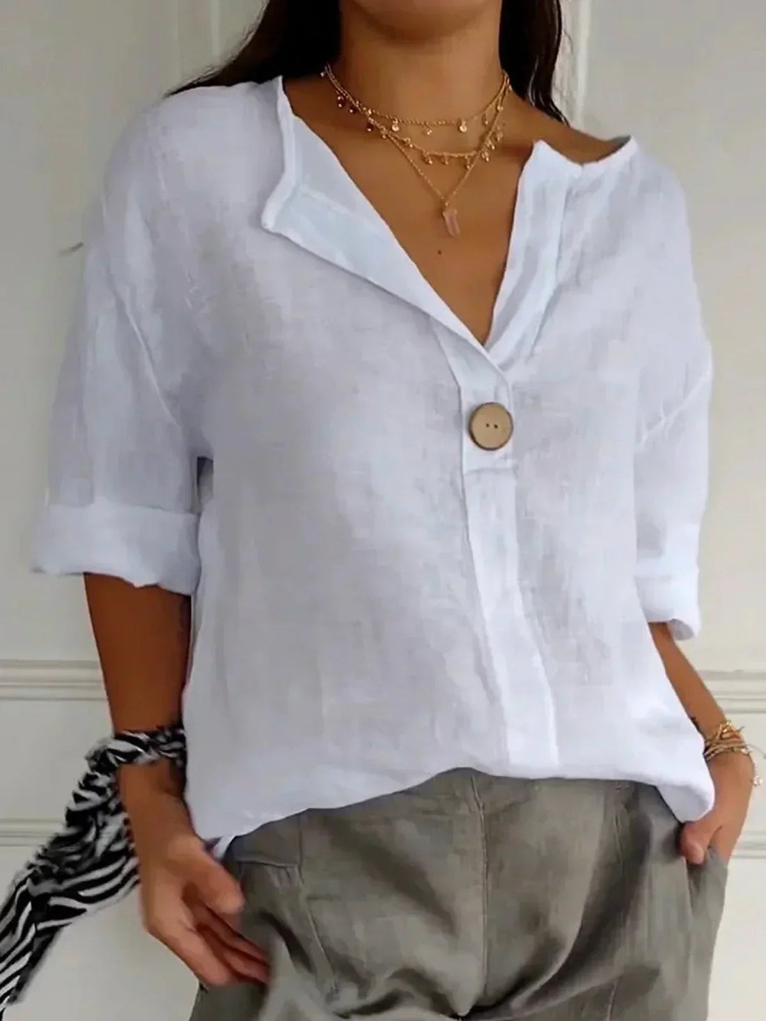 Aurela | Elegant V-Neck Blouse