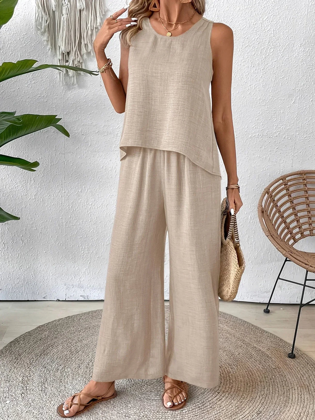 Avery | Sleeveless Tank & Pants Set