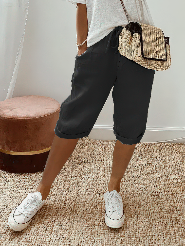 Marthe | Rolled-Hem Cotton Shorts