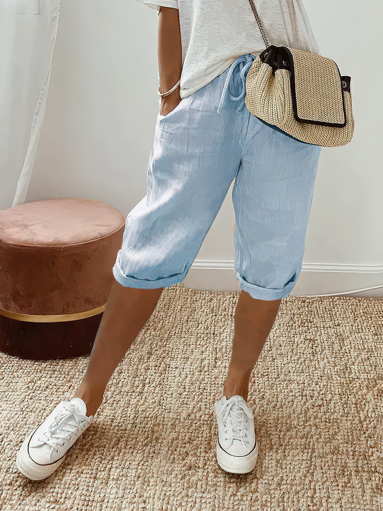 Marthe | Rolled-Hem Cotton Shorts