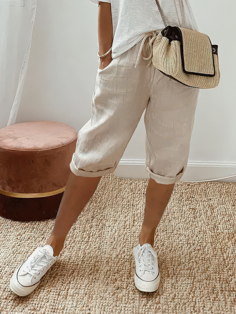 Marthe | Rolled-Hem Cotton Shorts